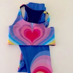 Terez psychedelic heart sports bra & leggings